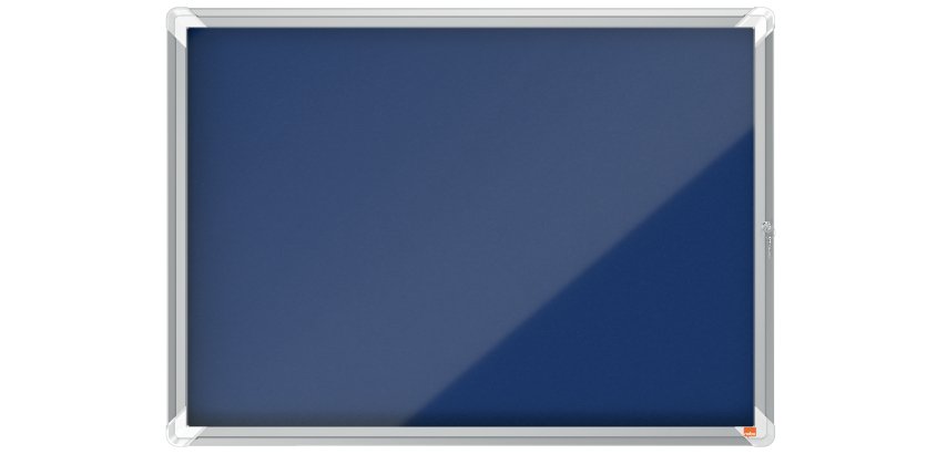 Vitrina NOBO Premium Plus con fondo de fieltro 8xA4, azul
