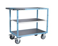 Servante mécano-soudée 3 plateaux tôle galvanisée 400 kg 1000 x 600 mm roue TPE