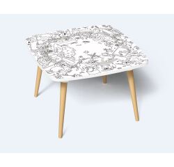 Table basse KIDS à colorier - Motif Ferme - Lot de 2