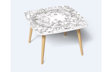 Table basse KIDS à colorier - Motif Ferme - Lot de 2