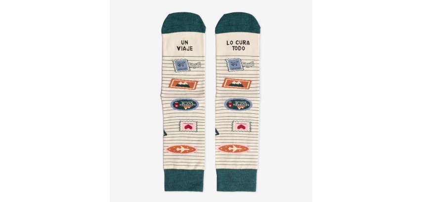 Calcetines "Un viaje lo cura todo" talla 42-46