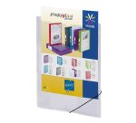 Chemise à élastique 3 rabats plastique personnalisable PROPYGLASS  Viquel 24 x 32 cm dos 1,5 cm couleur transparente incolore