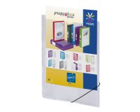 Chemise à élastique 3 rabats plastique personnalisable PROPYGLASS  Viquel 24 x 32 cm dos 1,5 cm couleur transparente incolore