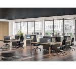 Chaise de bureau ROCKIT tissu et maille - Dossier haut avec soutien lombaire - Accoudoirs 1D - Structure noire