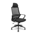 Chaise de bureau Pro534 avec dossier en résille, assise en tissu, base pyramidale, roulettes en nylon