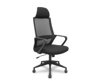 Chaise de bureau Pro534 avec dossier en résille, assise en tissu, base pyramidale, roulettes en nylon