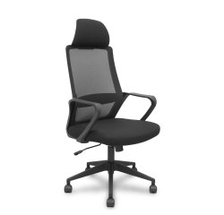 Chaise de bureau Pro534 avec dossier en résille, assise en tissu, base pyramidale, roulettes en nylon