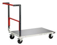 Chariot pliable plateau tôle galvanisée 250 kg 850 x 500 mm roue caoutchouc