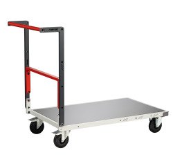 Chariot pliable plateau tôle galvanisée 250 kg 850 x 500 mm roue caoutchouc