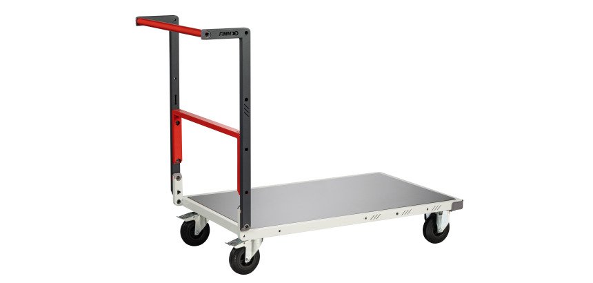 Chariot pliable plateau tôle galvanisée 250 kg 850 x 500 mm roue caoutchouc