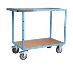 Servante mécano-soudée 2 plateaux médium 400 kg 1000 x 600 mm roue TPE