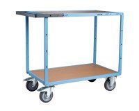 Servante mécano-soudée 2 plateaux médium 400 kg 1000 x 600 mm roue TPE