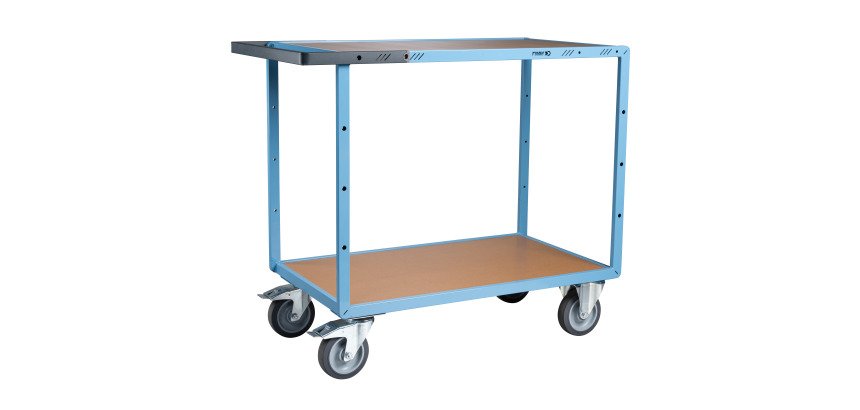 Servante mécano-soudée 2 plateaux médium 400 kg 1000 x 600 mm roue TPE
