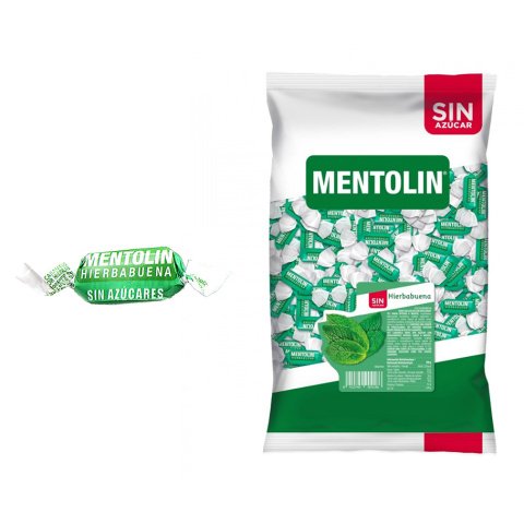 Caramelos Mentolin sabor Hierbabuena Sin azúcar - Bolsa 1 Kg