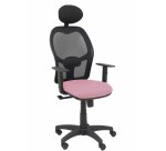 Silla de oficina Alocén malla con brazos regulables y cabecero - Asiento Rosa