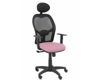 Silla de oficina Alocén malla con brazos regulables y cabecero - Asiento Rosa