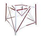 Barriere extensible de regard aluminium rouge/blanc