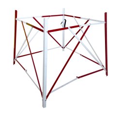 Barriere extensible de regard aluminium rouge/blanc