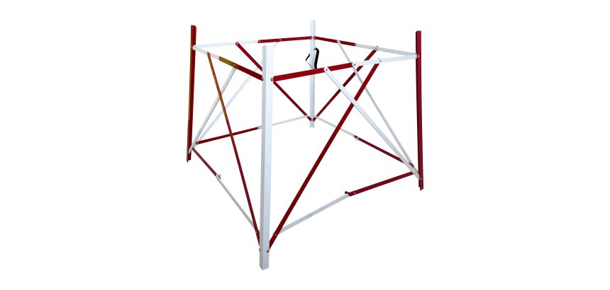 Barriere extensible de regard aluminium rouge/blanc