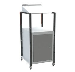 Pupitre à plan inclinable, 1 bloc porte, à roulettes, 150 kg