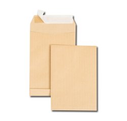 Boite de 250 sacs à soufflets kraft brun B5 176x250 120 g/m² bande de protection