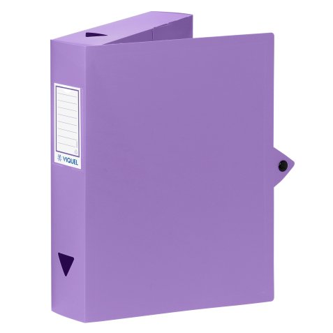 Boîte de classement plastique ViQuel Class Doc - Essentiel Recycle - dos 6 cm - mauve