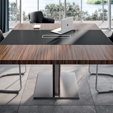 Table de réunion Xennon avec insert cuir