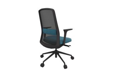 ROCKIT office chair fabric and mesh - High back with lumbar support - 1D armrests - Black structure