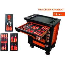 Servante équipée de 14 outils avec 3 modules