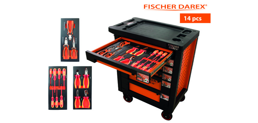 Servante équipée de 14 outils avec 3 modules