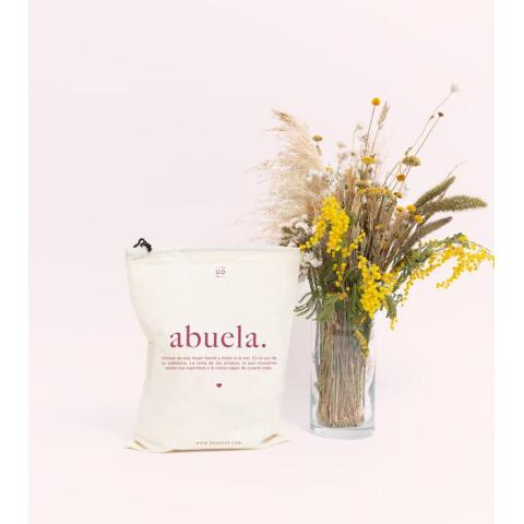 Bolsa tela regalo "Abuela. Definición" Granate