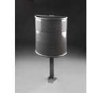 Papelera negra semicircular exterior suelos 60L Dahi