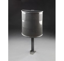 Papelera negra semicircular exterior suelos 60L Dahi
