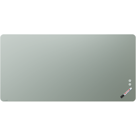 Tableau en verre mat 100x200cm - Sage Green - Coin Arrondi - Legamaster