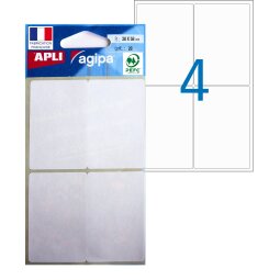 Etiquettes blanches 38 x 58 mm Apli pour écriture manuelle - Pochette de 28