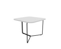 Lage vierkante tafel MADRID 52 cm - wit/zwart