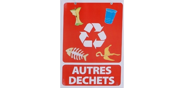 Lot de 3 panneaux tri sélectif : 1 pour PLASTIQUE + 1 pour PAPIER + 1 pour AUTRES DECHETS