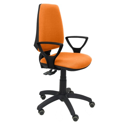 Silla Elche S Bali brazos fijos ruedas de parquet - Naranja