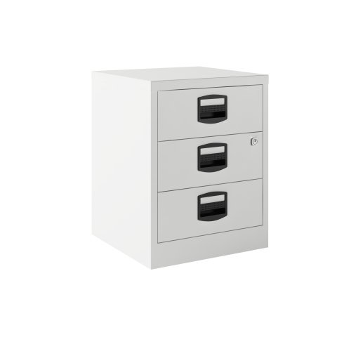 Cajonera monoblock PFAM1S1F Bisley 1 cajón personal, 1 cajón archivo. Móvil 40cm - Blanco - Blanco