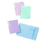 Chemise à élastique 3 rabats - 12 x16 cm - RAINBOW PASTEL VIQUEL - Coloris assortis