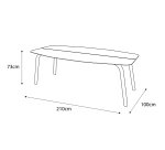 Table d'extérieur OUDON en aluminium plateau effet bois