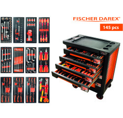 Servante équipée de 145 outils avec 12 modules