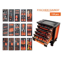 Servante d'atelier équipée 159 outils 6 tiroirs