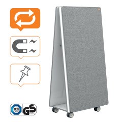 Sistema de pizarra magnética y tablero de anuncios móvil Move&Meet