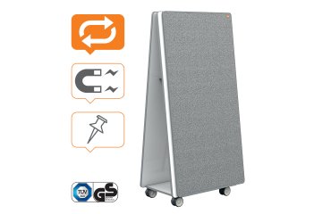 Sistema de pizarra magnética y tablero de anuncios móvil Move&Meet