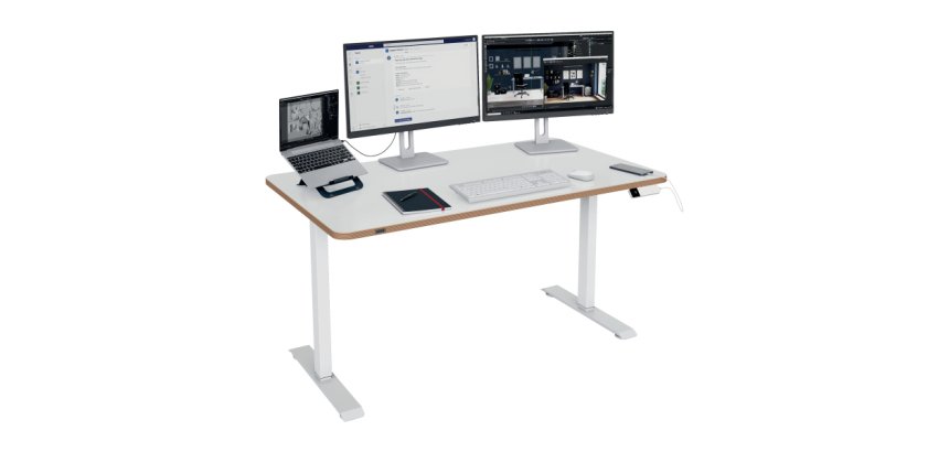 Bureau assis-debout électrique 140 x 80cm blanc - Leitz