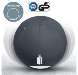 Balón de asiento Active de 65cm antideslizante, gris oscuro

