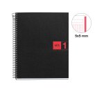 Notebook The Original, Couverture souple, A5, quadrillage 5x5 mm, 80 feuilles de 1 couleur, Miquelrius, Rouge.
