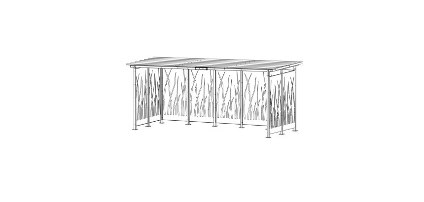 Abri ouvert 2 x 5 m Modèle roseau