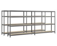 Rayonnage MODULO - Jeu 2 étagères Rack double - 8 plateaux